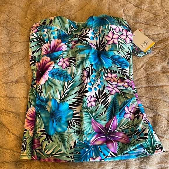 CROFT & BARROW sz 8 Tummy Trimmer Soft Formed Cup Tankini Swimsuit TOP Exotica - Picture 1 of 6